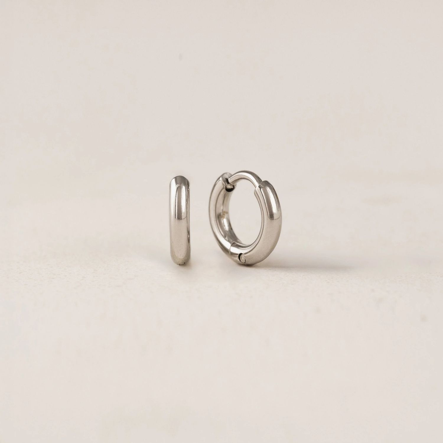 Tube 10mm Hoop Waterproof Earrings Silver