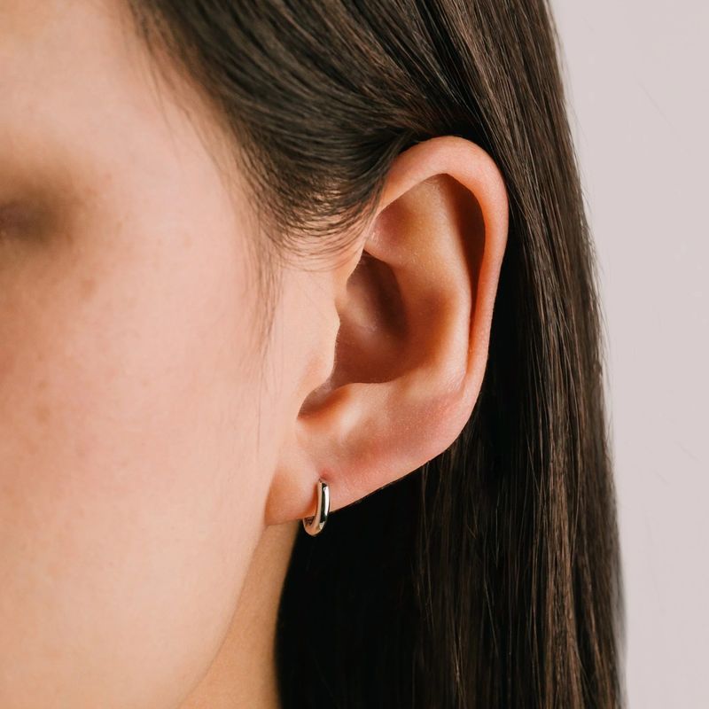 Tube 10mm Hoop Waterproof Earrings Silver