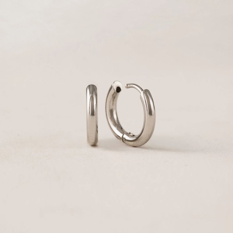 Tube 20mm Hoop Waterproof Earrings Silver