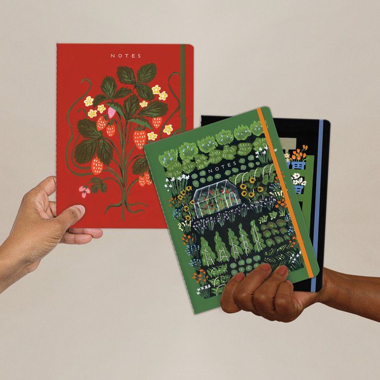 Garden Greenhouse Sewn Trio Notebook Set