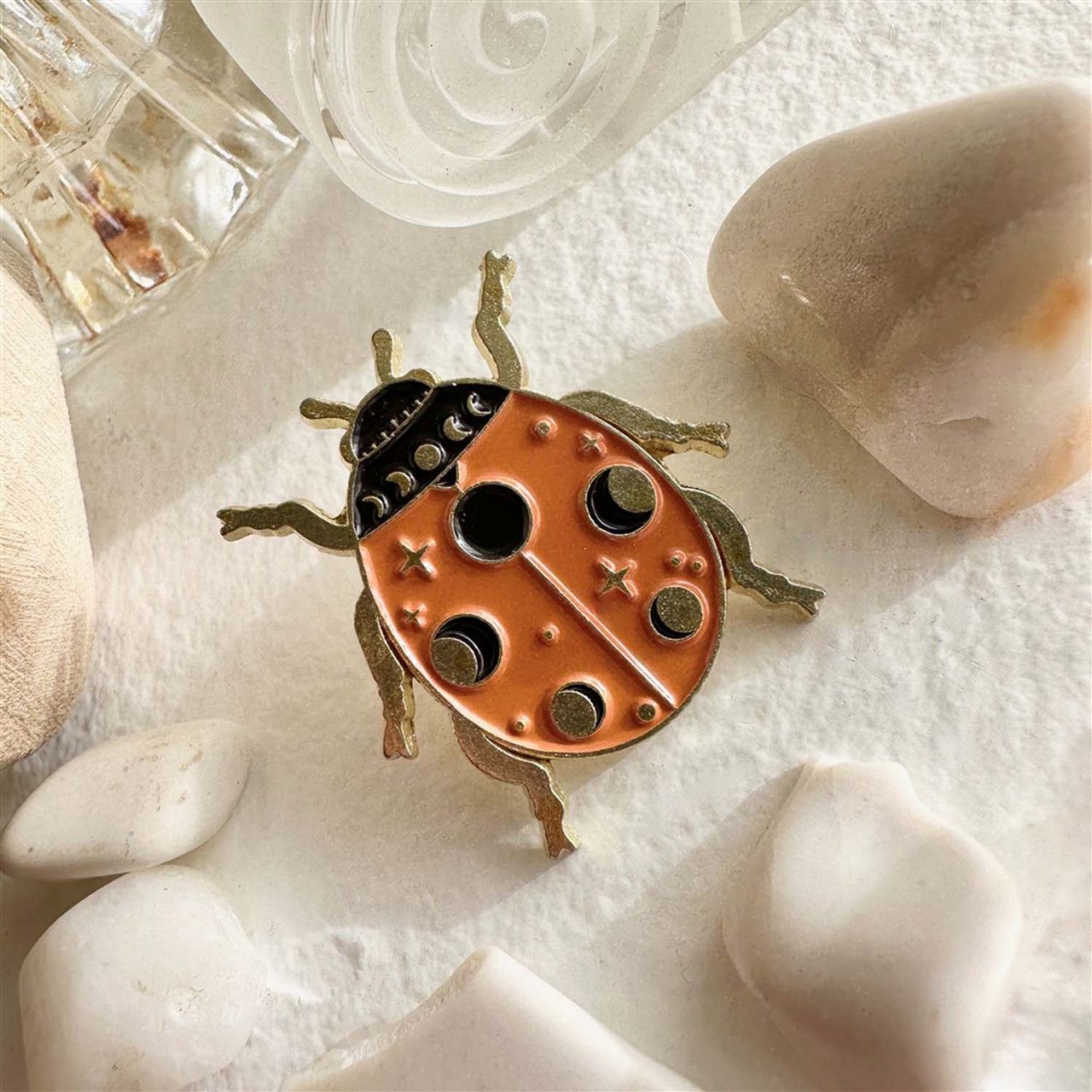 Enamel Pin &quot;Marva&quot; Moon Phase Ladybug