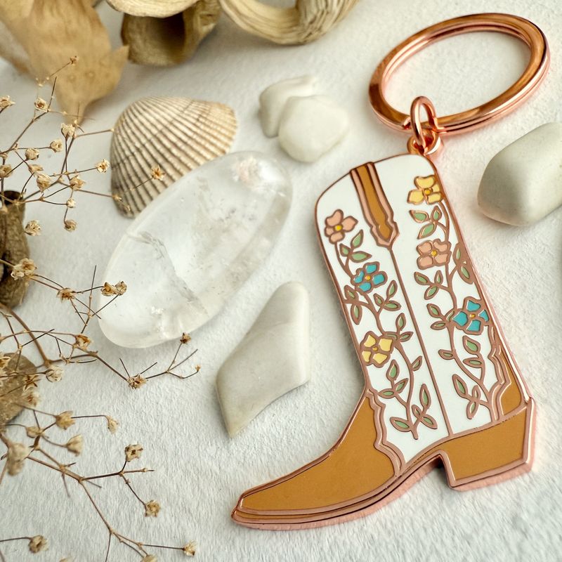 Enamel Keychain "Dolly" Cowboy Boot