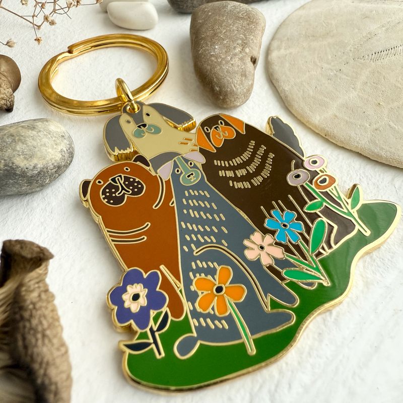 Enamel Keychain &quot;Good Boys&quot; Dog Crew