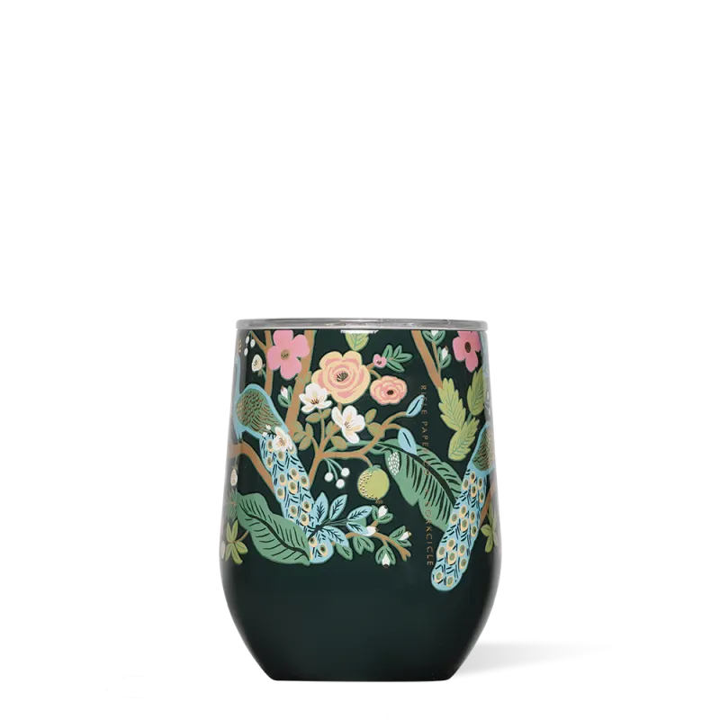 Stemless 12oz Rifle Paper Co. Peacock Blue