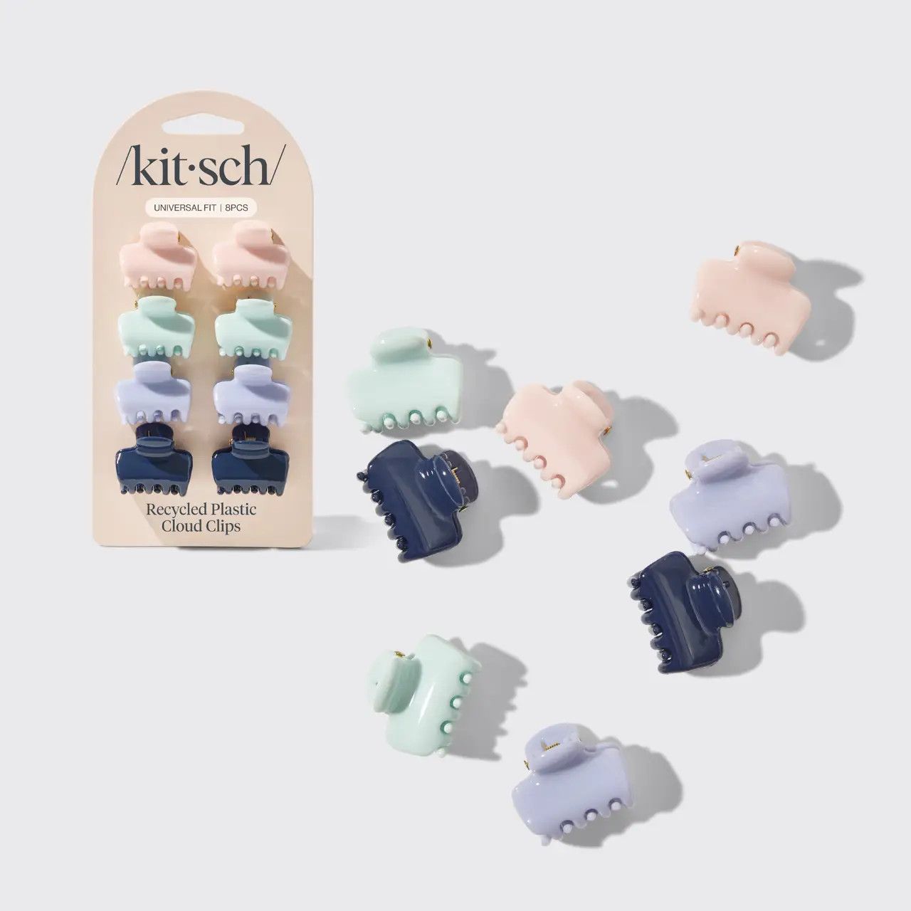 Recycled Plastic Mini Cloud Claw Clips 8pc Set Garden Bouquet