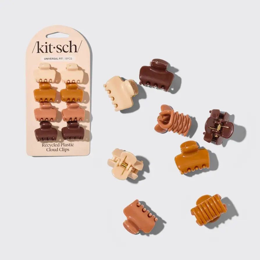 Recycled Plastic Mini Cloud Claw Clips 8pc Set Sedona