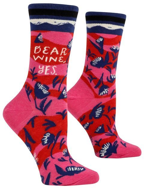 Women&#39;s Crew Socks Dear Wine, Yes