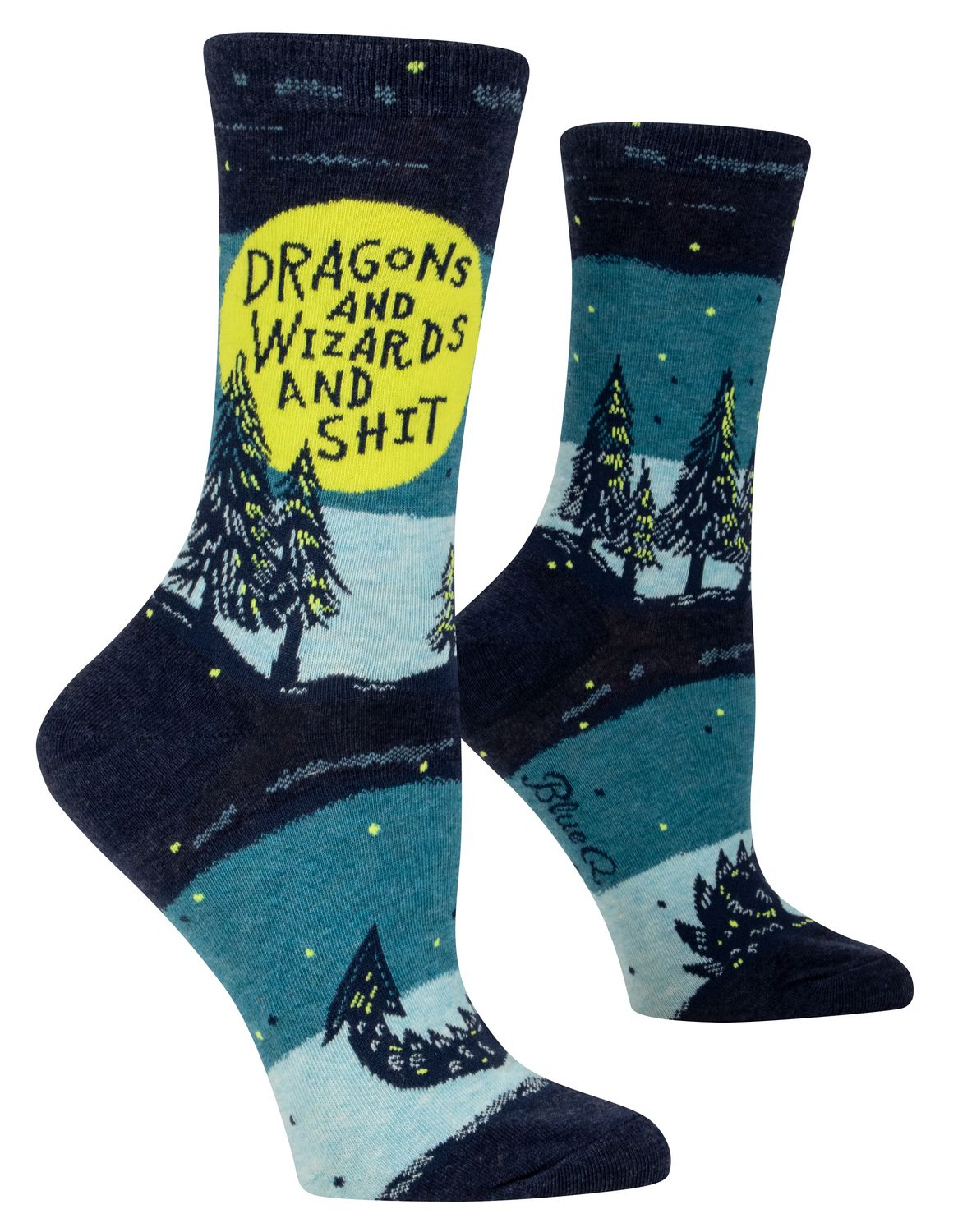 Women&#39;s Crew Socks Dragons And Wizards And Shit