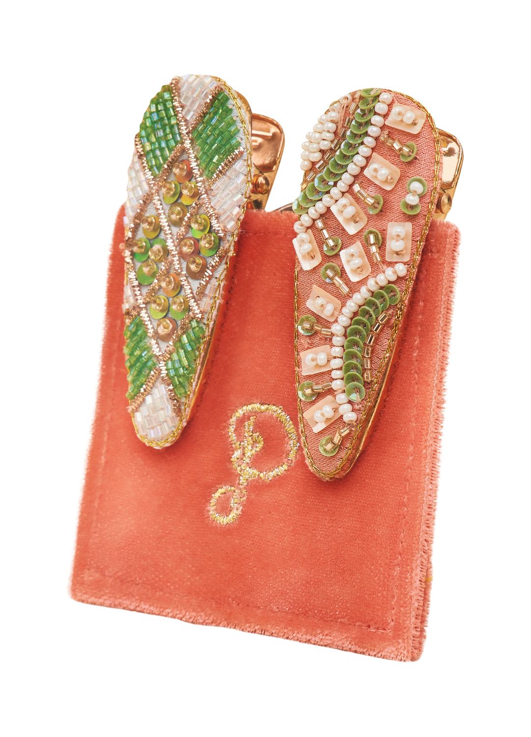 Jewelled Hair Clips (Set of 2) Sunny and Check