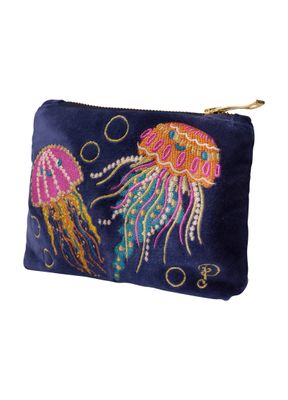 Velvet Mini Zip Pouch Jolly Jellies Navy