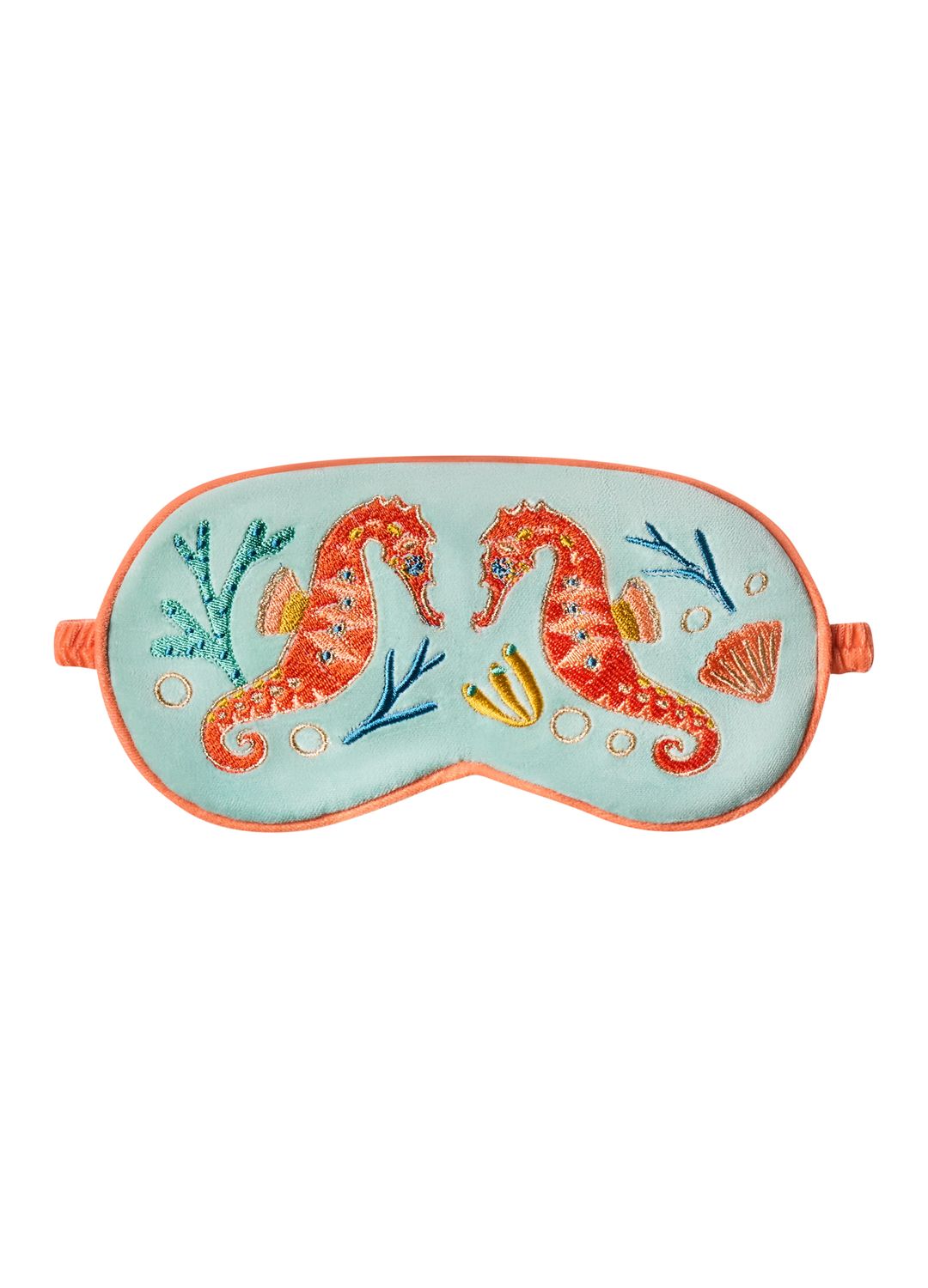 Lavender Velvet Eye Mask Sparkling Seahorse Aqua