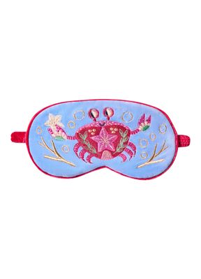 Lavender Velvet Eye Mask Seafaring Crab Cornflower