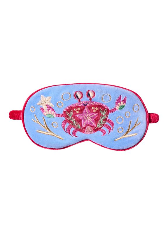 Lavender Velvet Eye Mask Seafaring Crab Cornflower