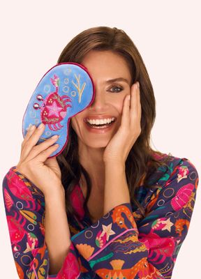 Lavender Velvet Eye Mask Seafaring Crab Cornflower