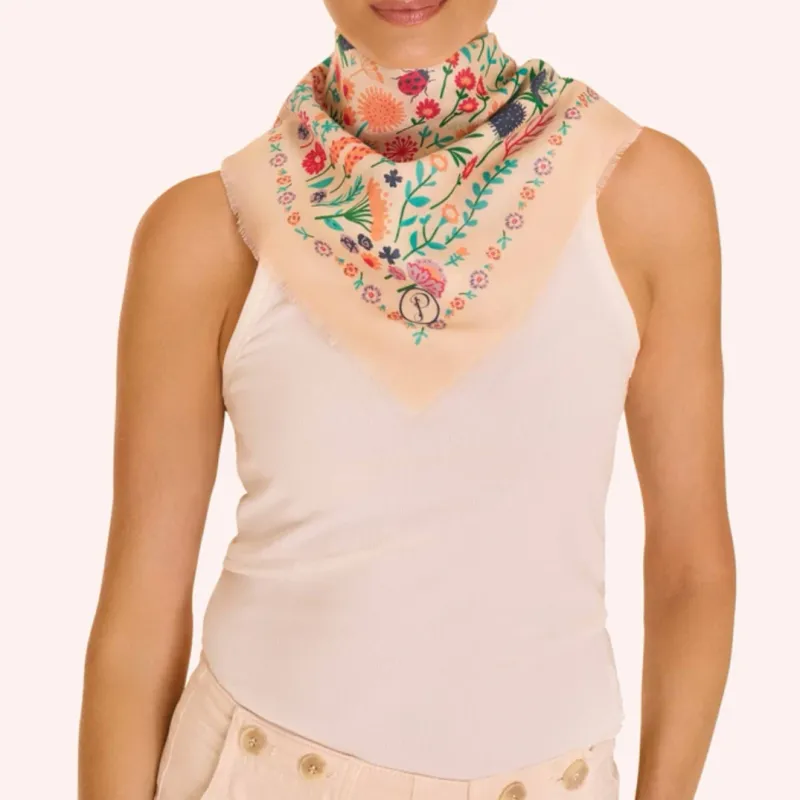 Cotton Bandana Wild Flowers Coconut
