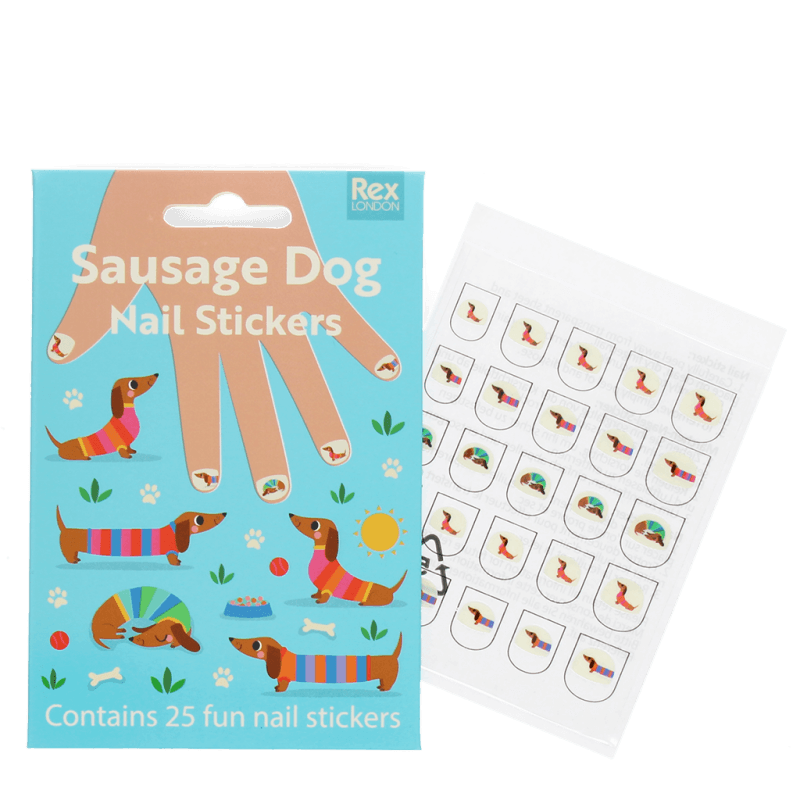 Nail Stickers Pack of 25 Sunny Sausage Dog