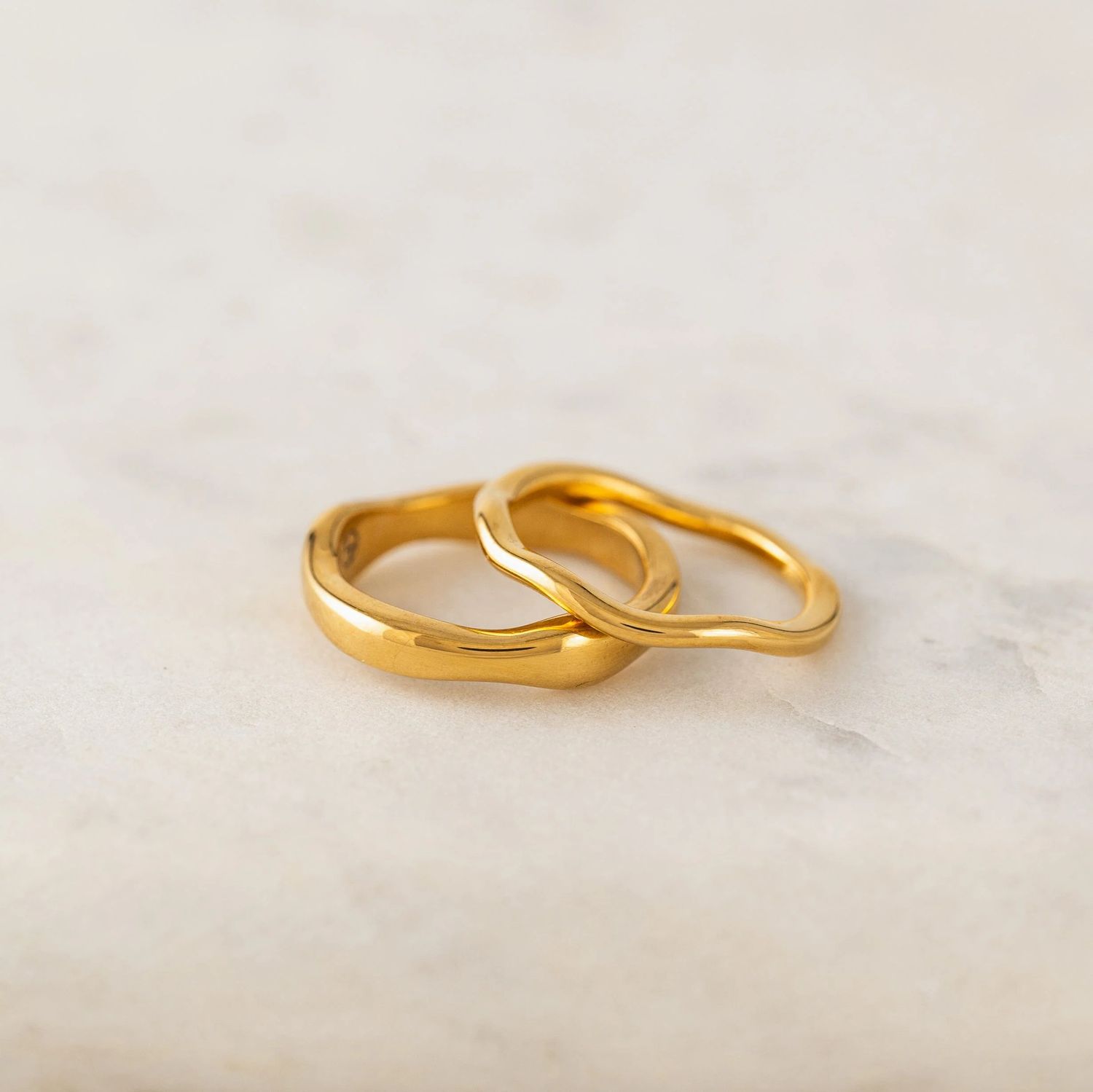 Coral Waterproof Ring Stack Set