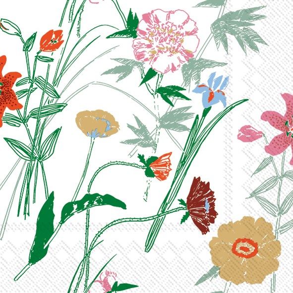 Paper Lunch Napkin Puutarhakustut Green