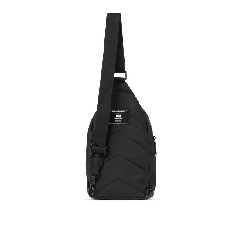 Willesden Large Recycled Canvas Sling Bag Black