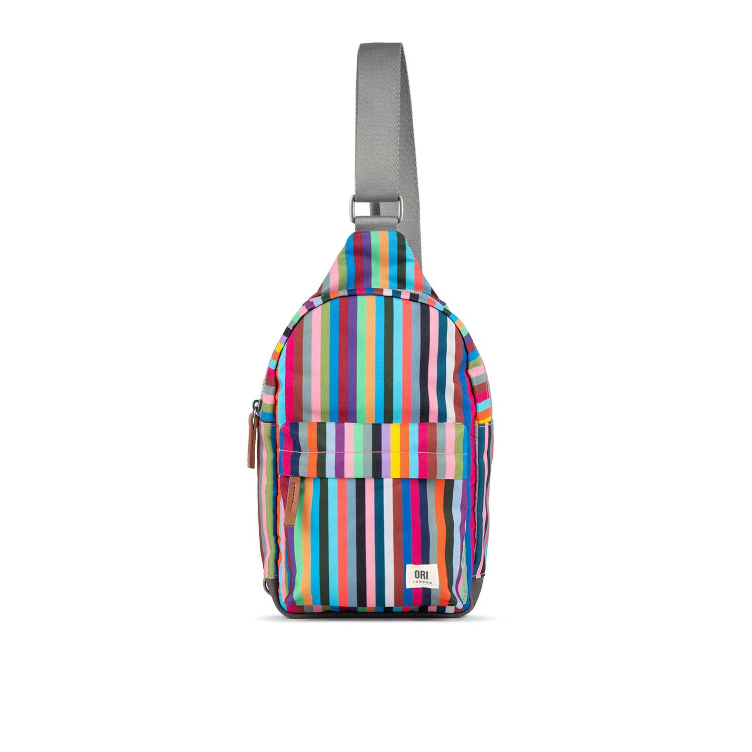Willesden Large Recycled Canvas Sling Bag Multi-Stripe