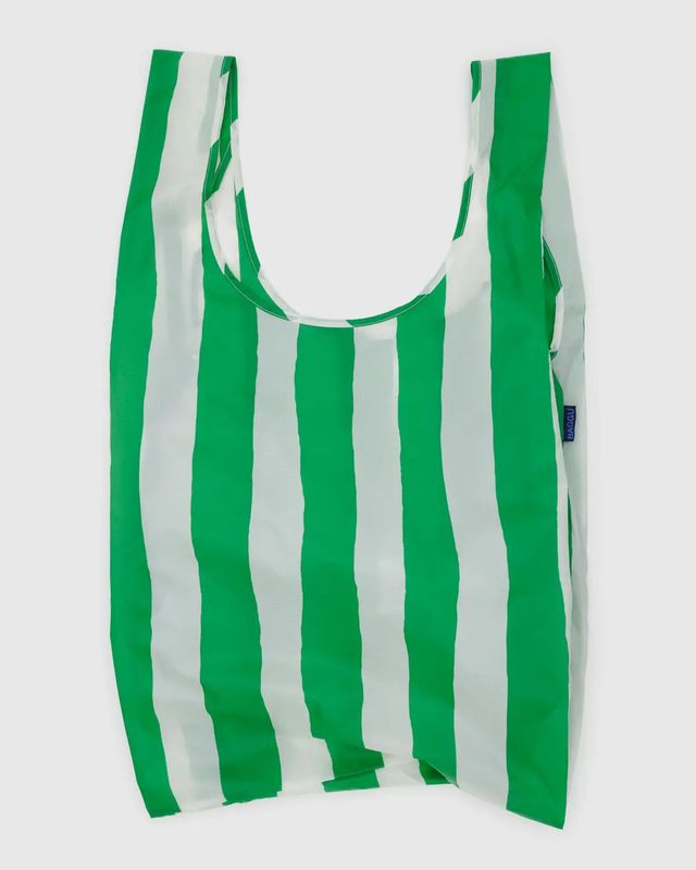 Big Baggu Green Painted Stripe