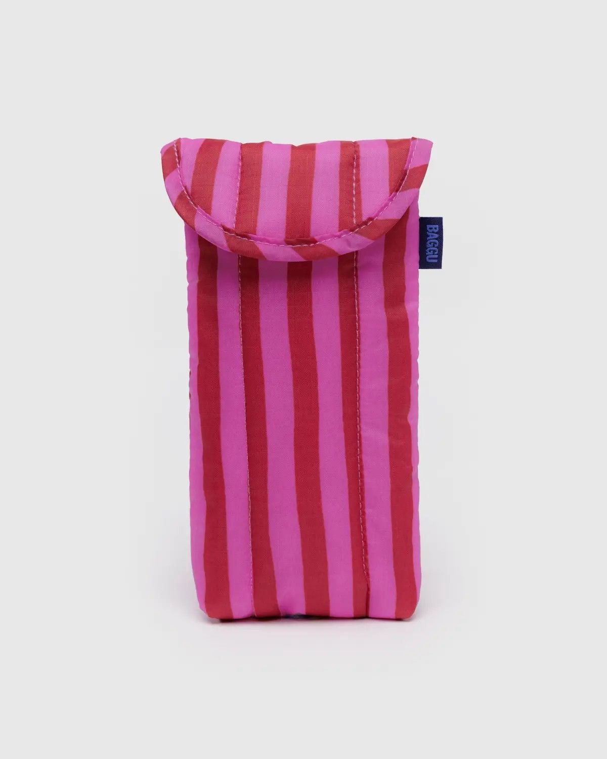 Puffy Glasses Sleeve Pink &amp; Red Painted Stripe