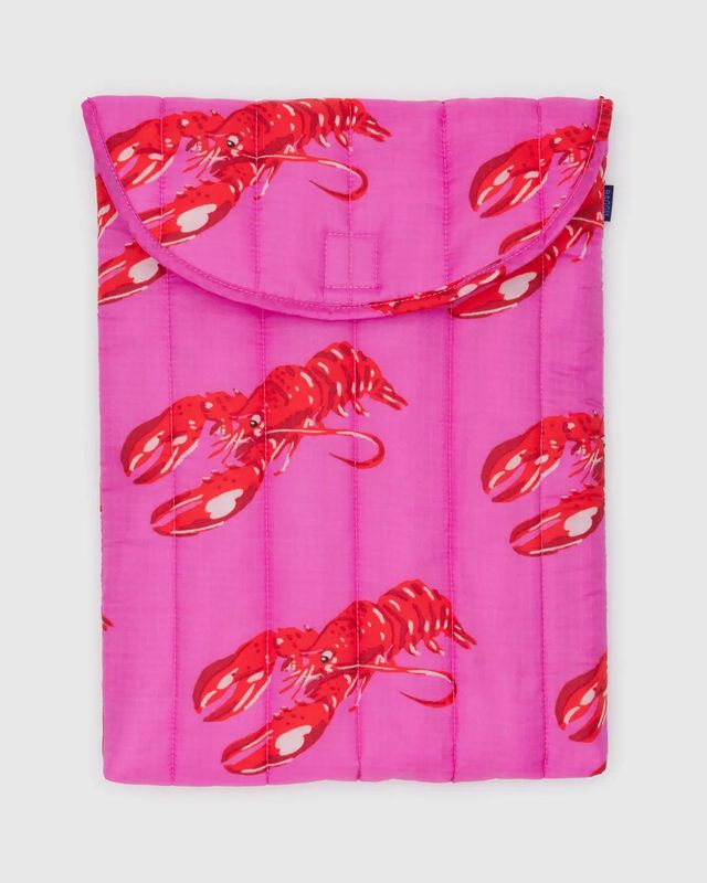 Puffy Laptop Sleeve 16&quot; Pink Lobster