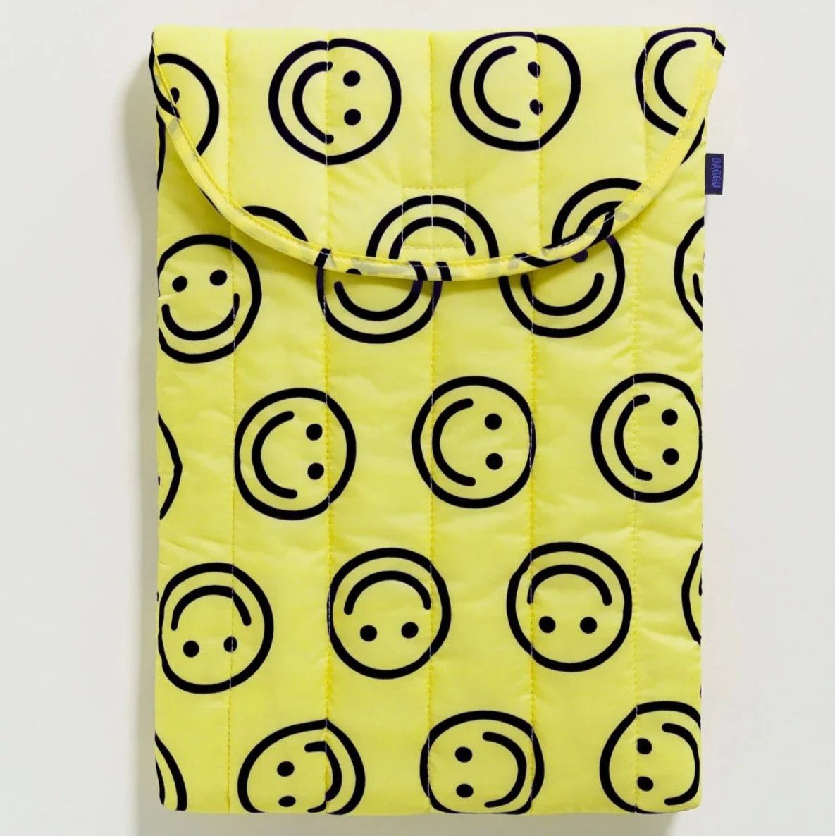 Puffy Laptop Sleeve 16&quot; Yellow Happy