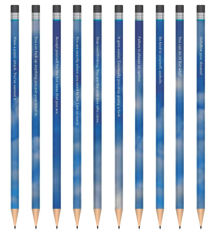 Disappointing Affirmations Graphite Pencil Set of 10