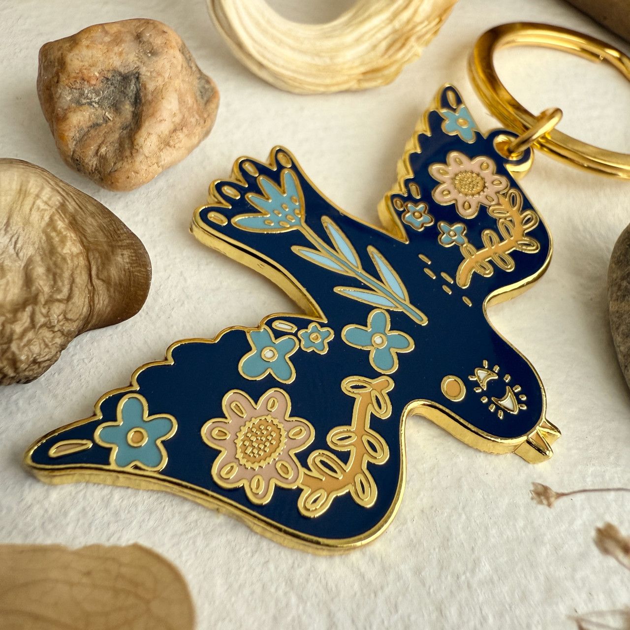 Enamel Keychain &quot;Freya&quot; Bird