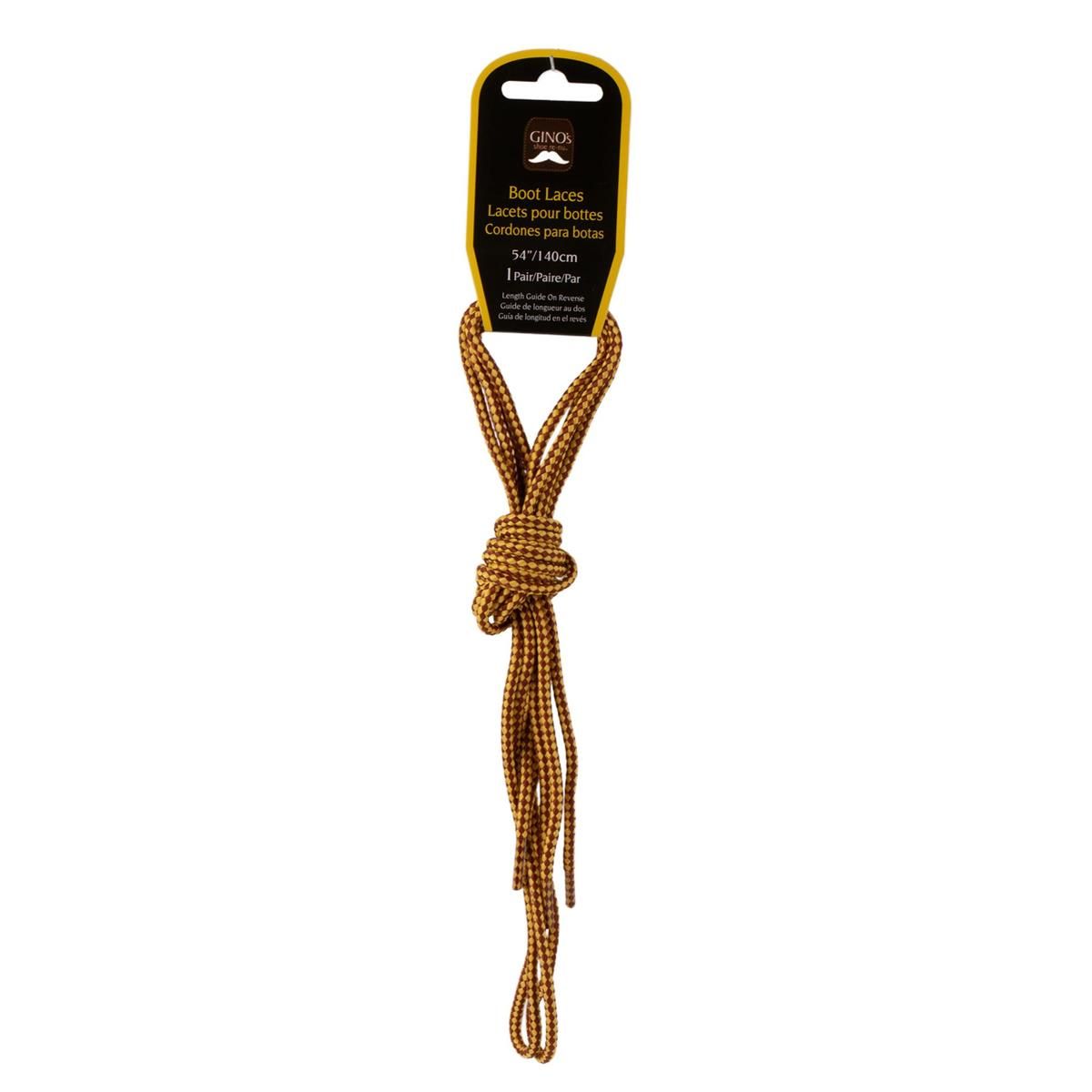 Boot Laces Yellow/Brown 54&quot;/140cm