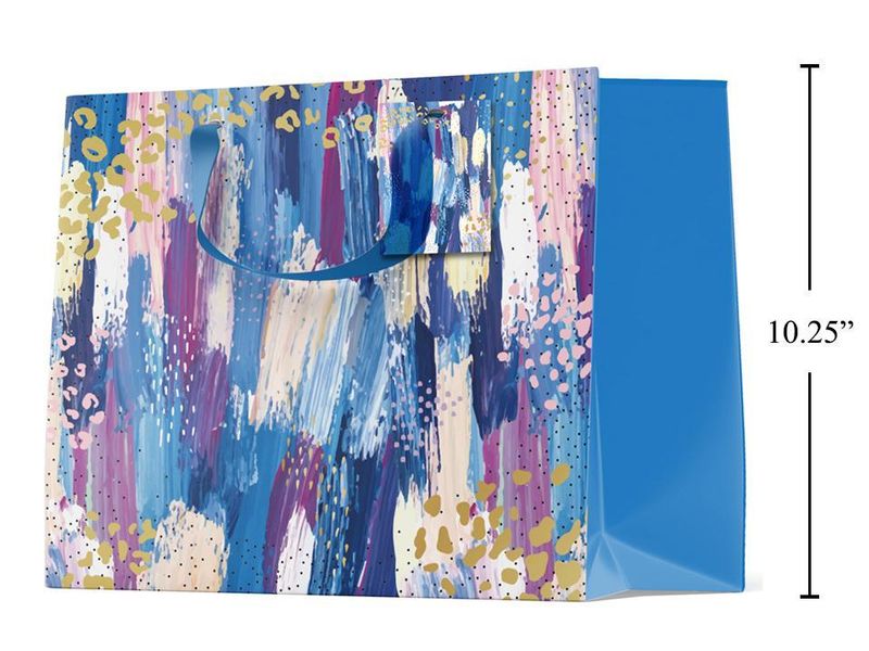 Large Gift Bag Horizontal Painterly Blue