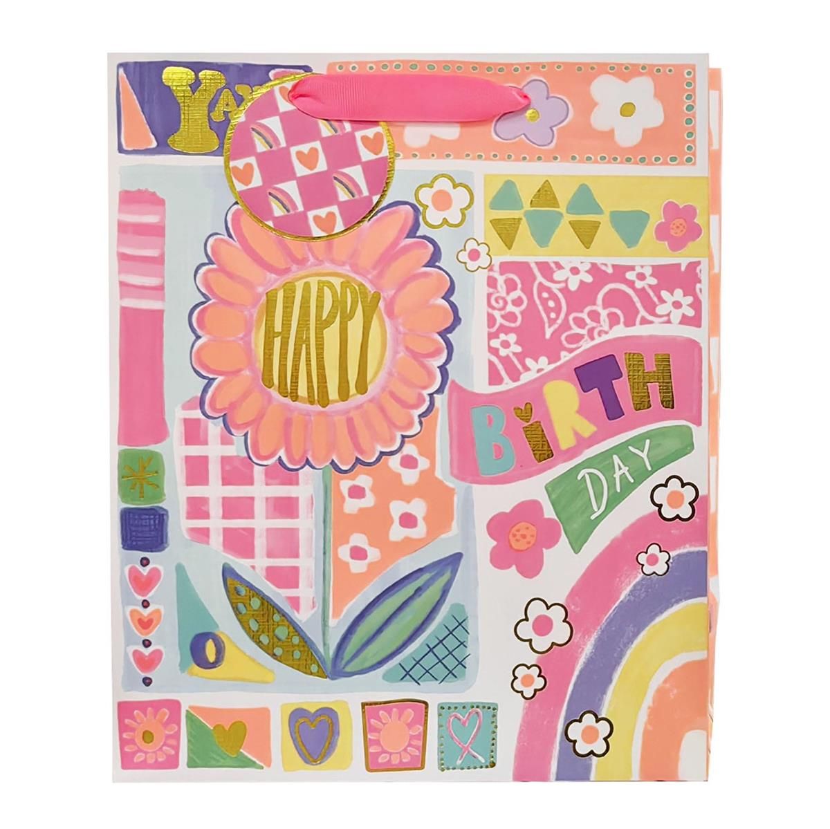 Medium Gift Bag Neon Embossed
