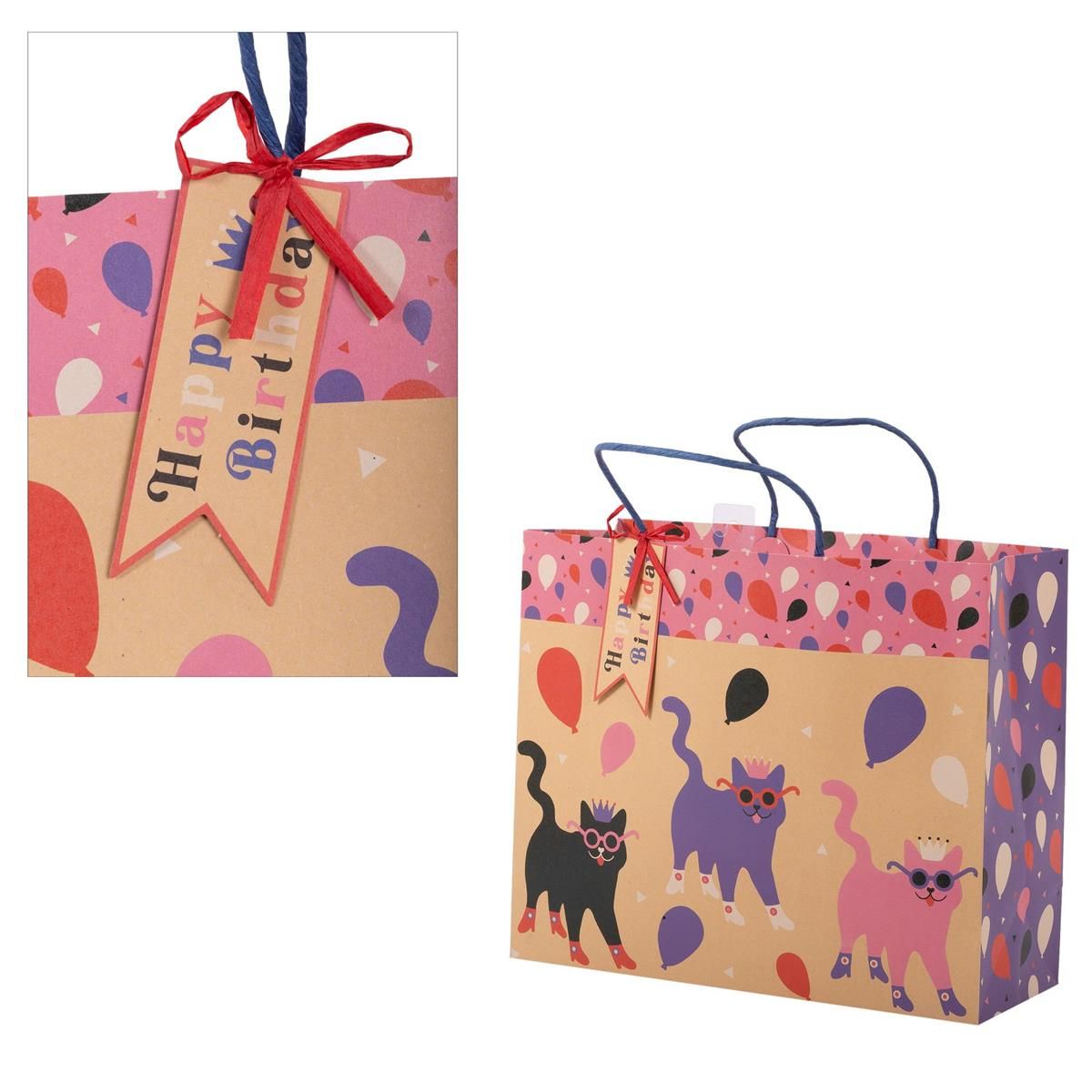 Large Gift Bag Birthday Cats