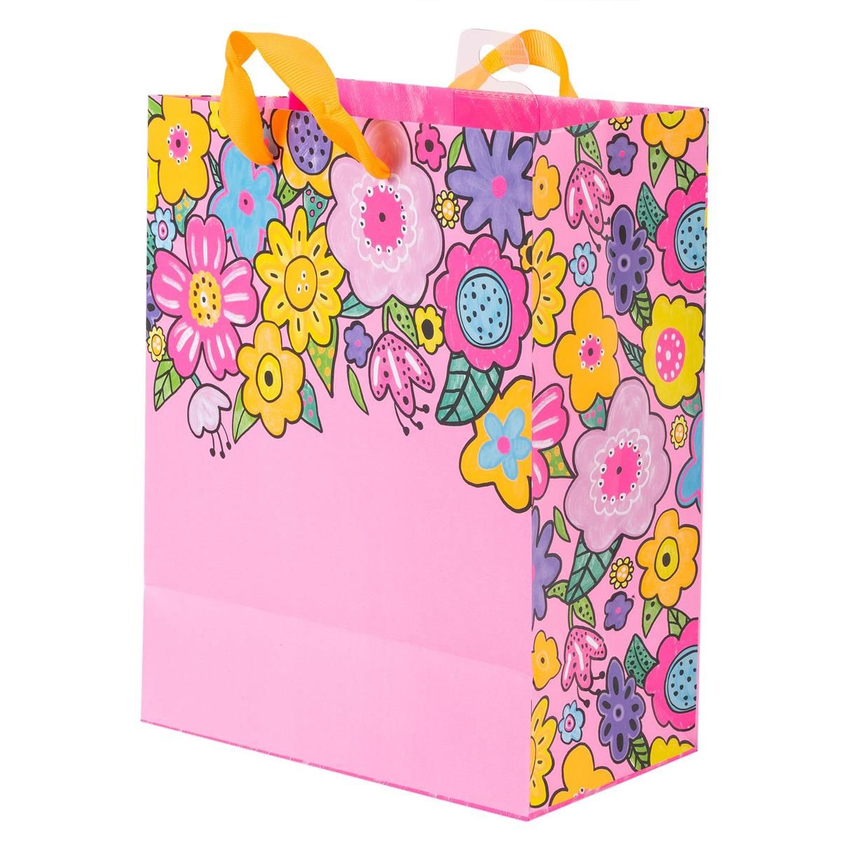 Medium Gift Bag Floral Neon