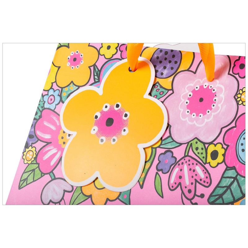 Medium Gift Bag Floral Neon