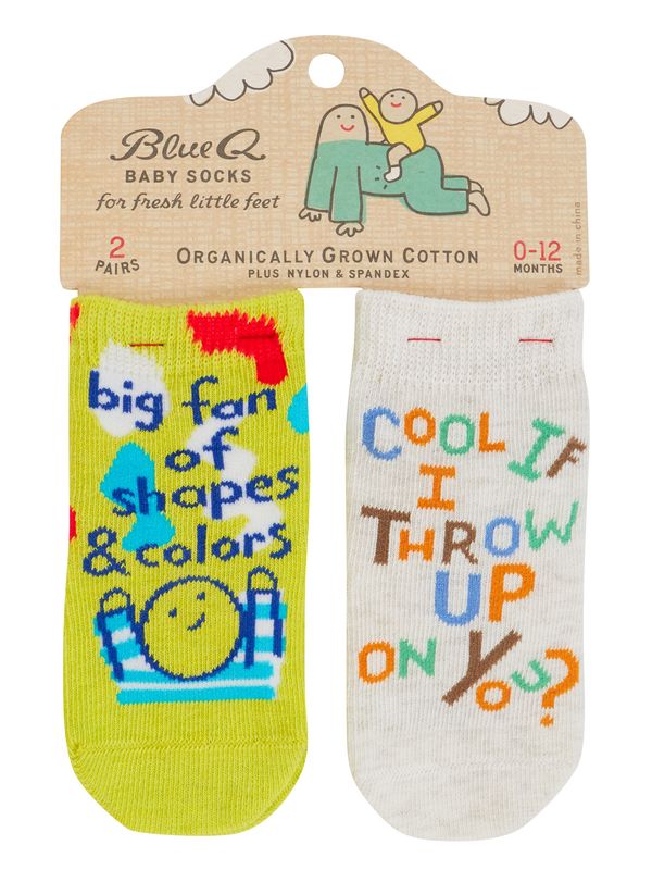 Big Fan Of Shapes &amp; Colours/ Cool If I Throw Up On You? Baby Socks