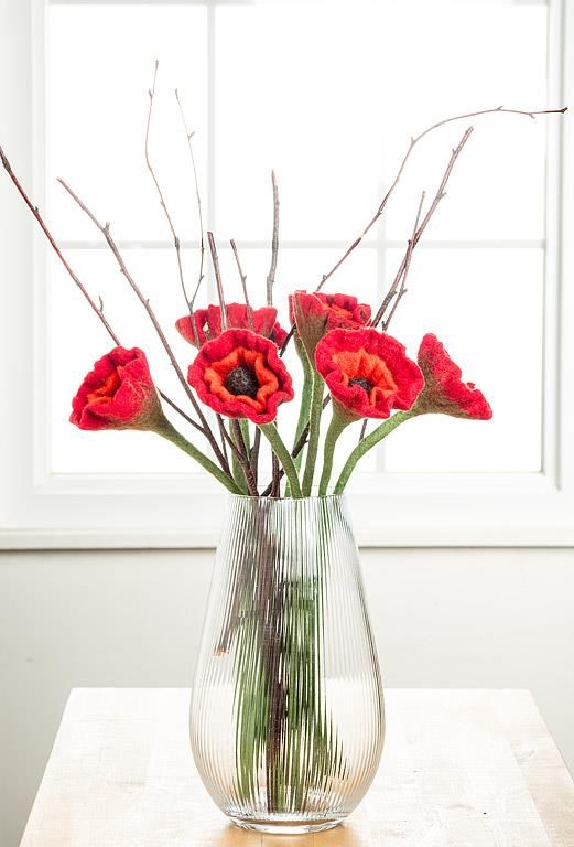 Felt Poppy Stem (Sold Individually)