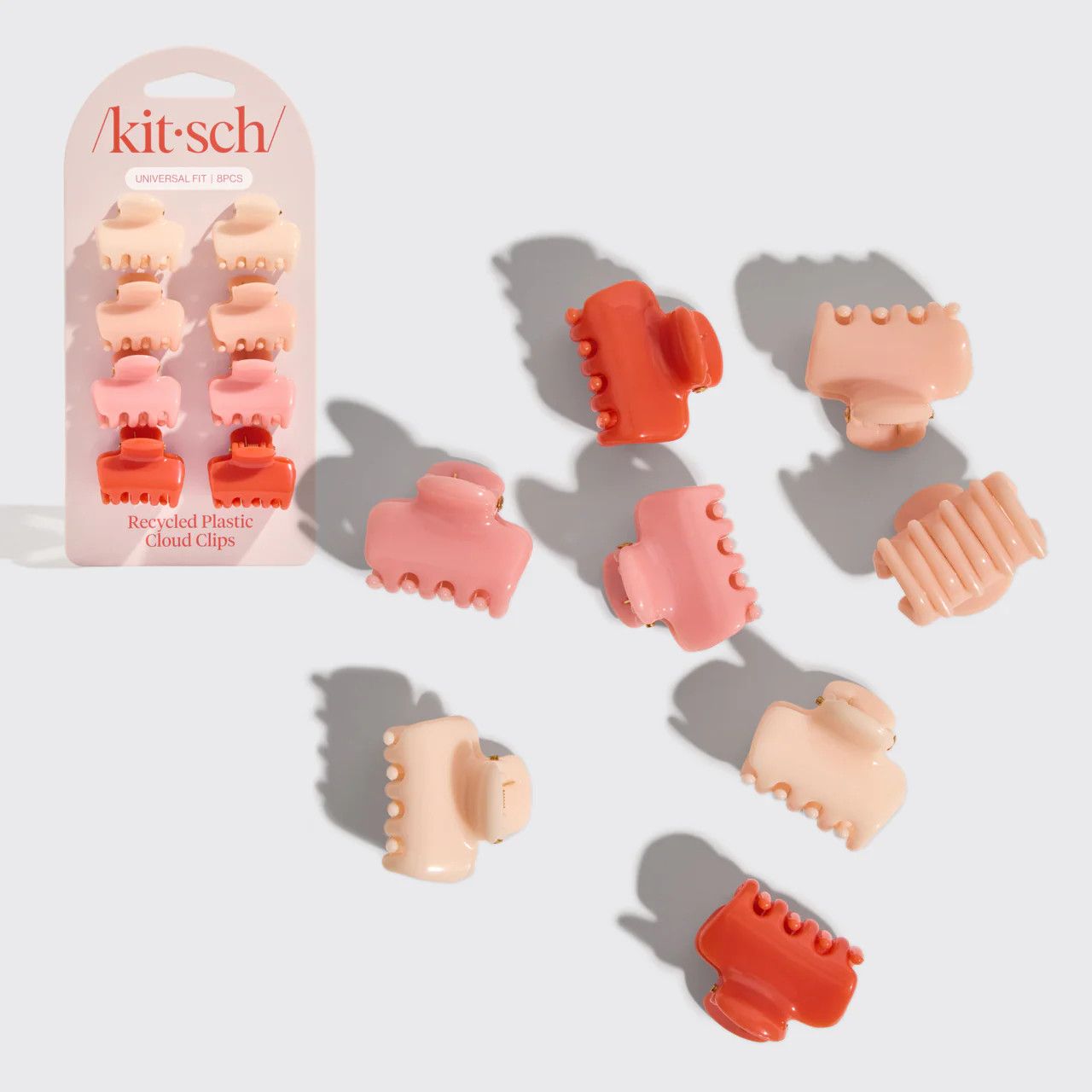 Recycled Plastic Mini Cloud Claw Clips 8pc Set Cherry Blossom