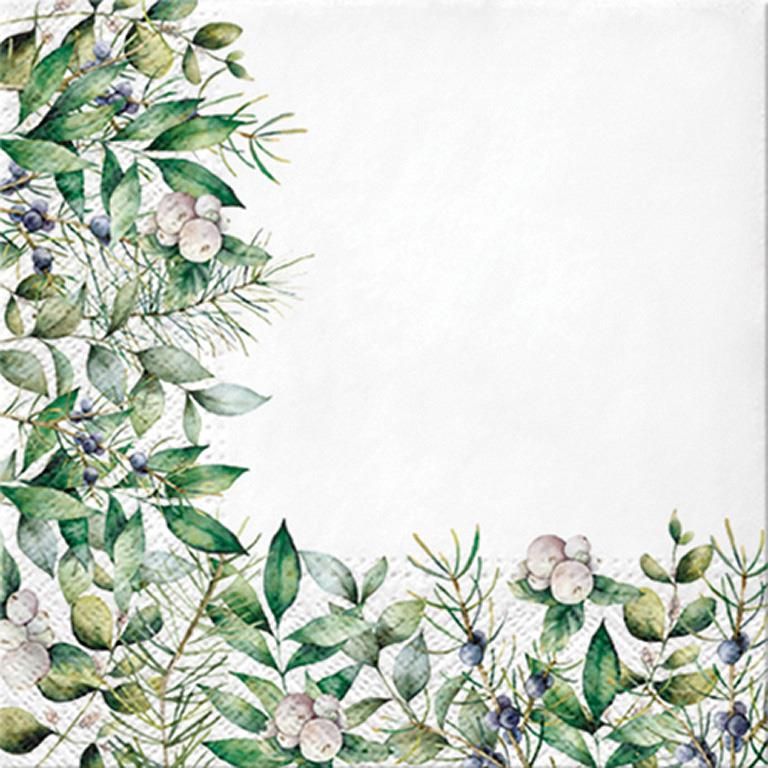 Luncheon Winter Greenery Napkins Pack of 20
