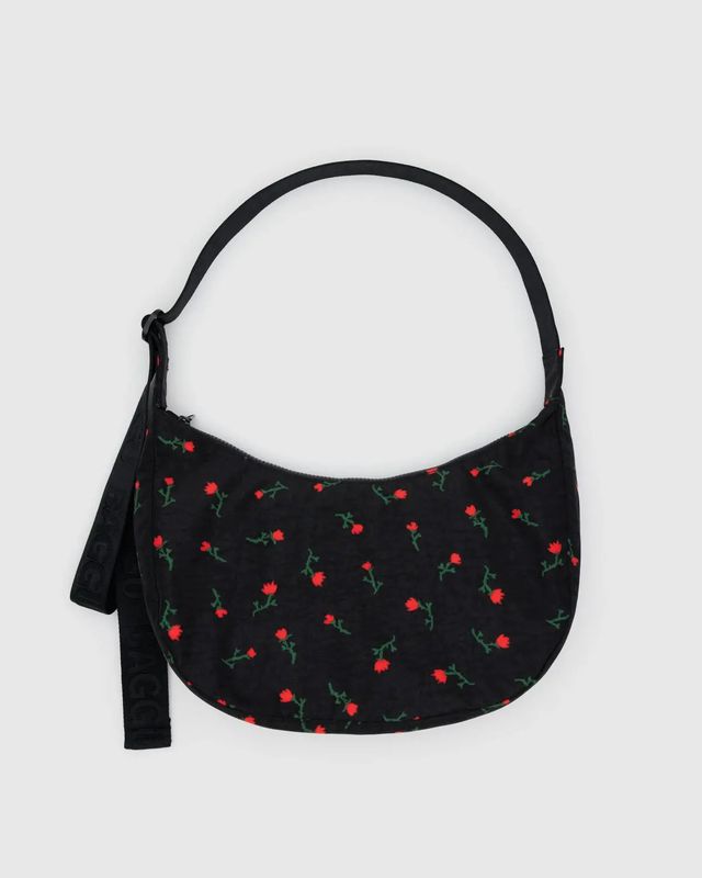 Medium Nylon Crescent Bag Painted Wildflower