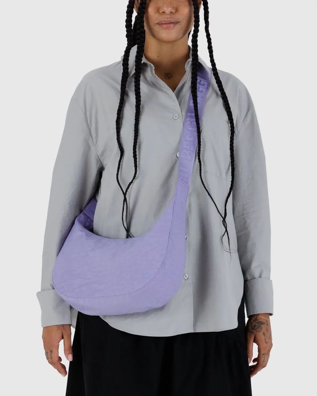 Medium Nylon Crescent Bag Wisteria