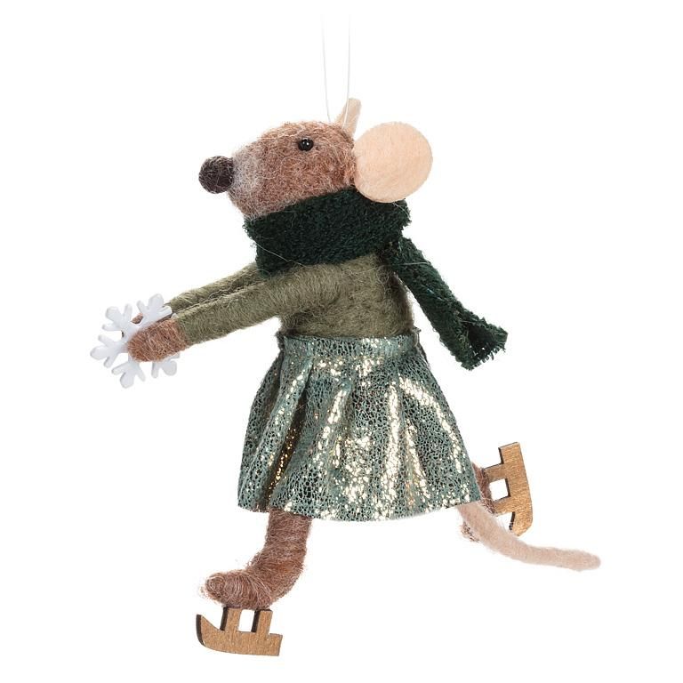 Felt Ornament Skating Mouse