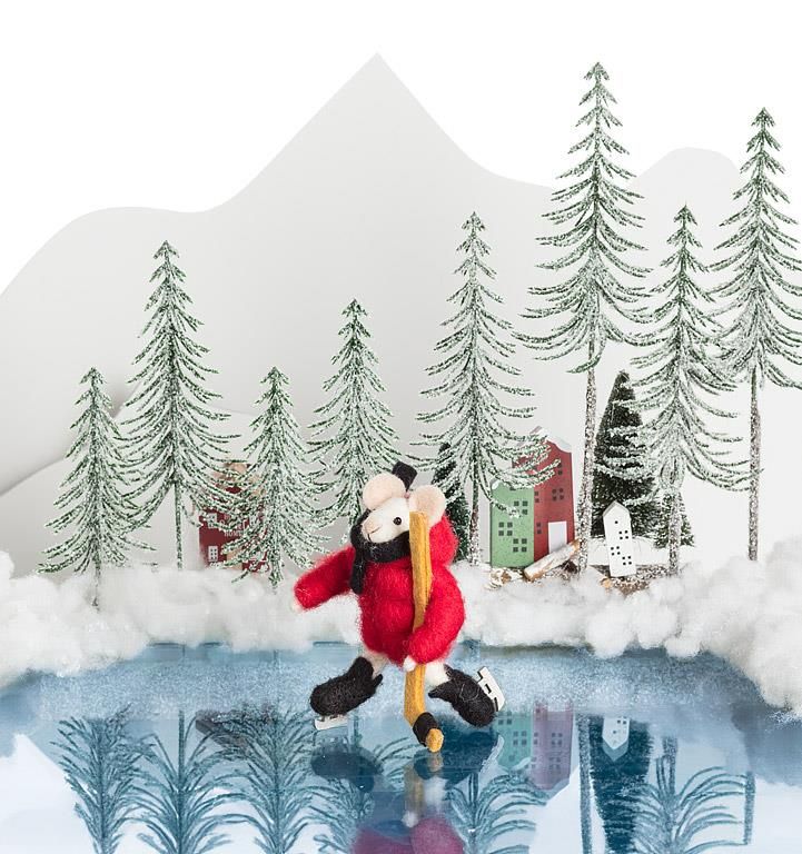 Felt Ornament Hockey Mouse