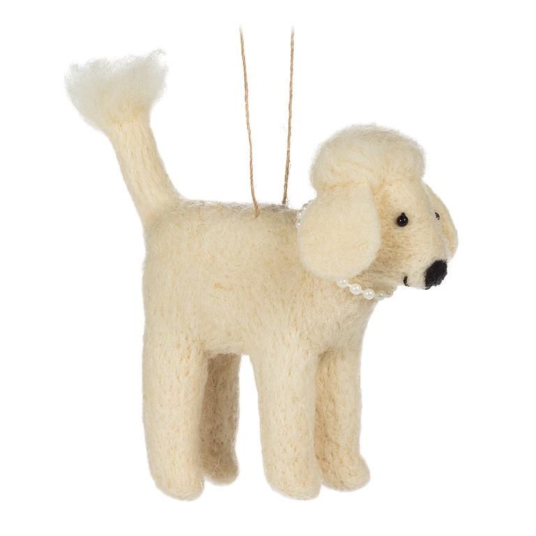 Felt Ornament Poodles with Pearls