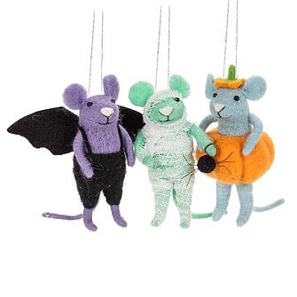 Felt Ornament Mouse in Halloween Costume Assorted