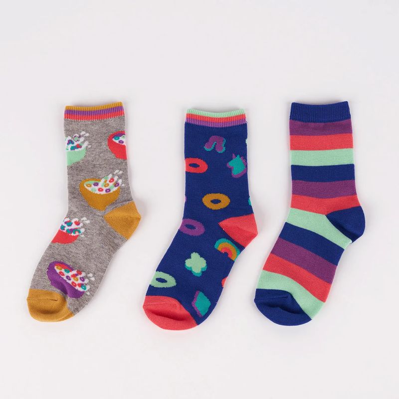Junior Crew Socks  Pack of 3 Cereal-ously the Best