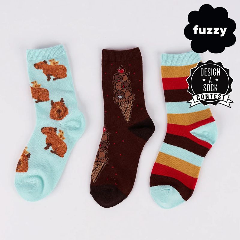 Junior Crew Socks  Pack of 3 HappyBara