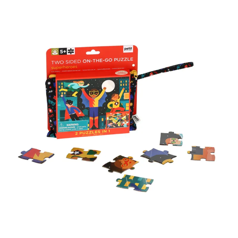 Two-Sided On-the-Go Puzzle Superheroes