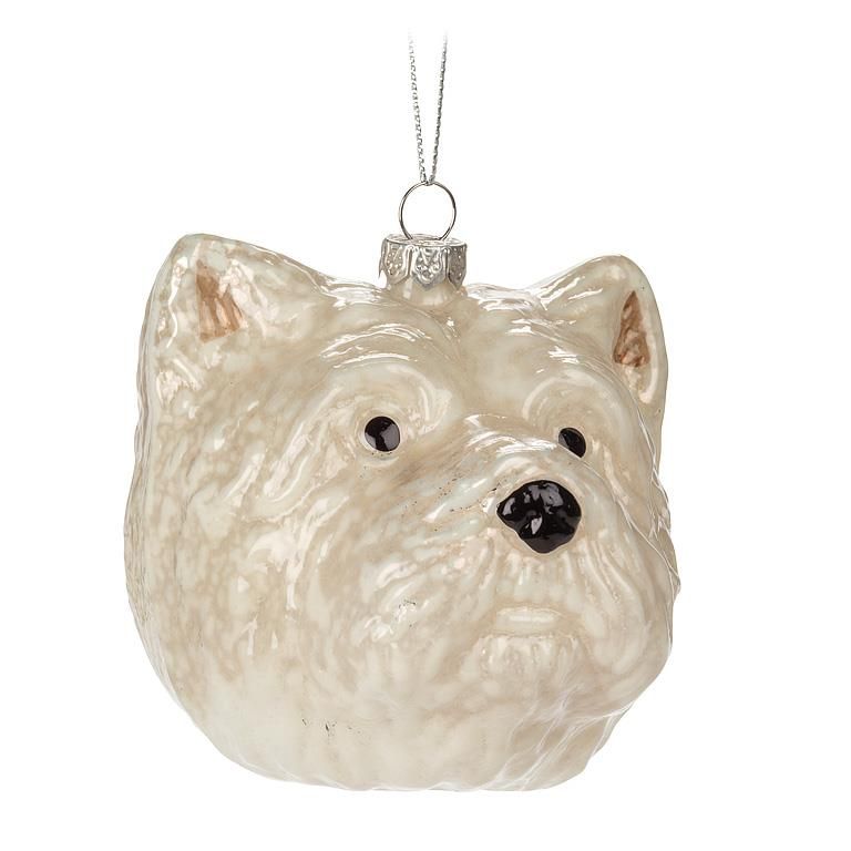 Glass Ornament Westie Face